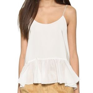 Club Monaco Benicia Ruffle Silk Camisole Tank Top